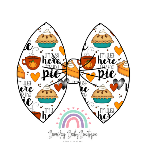 Just Here for the Pie Fabric Bow, Piggies or Mama Headband