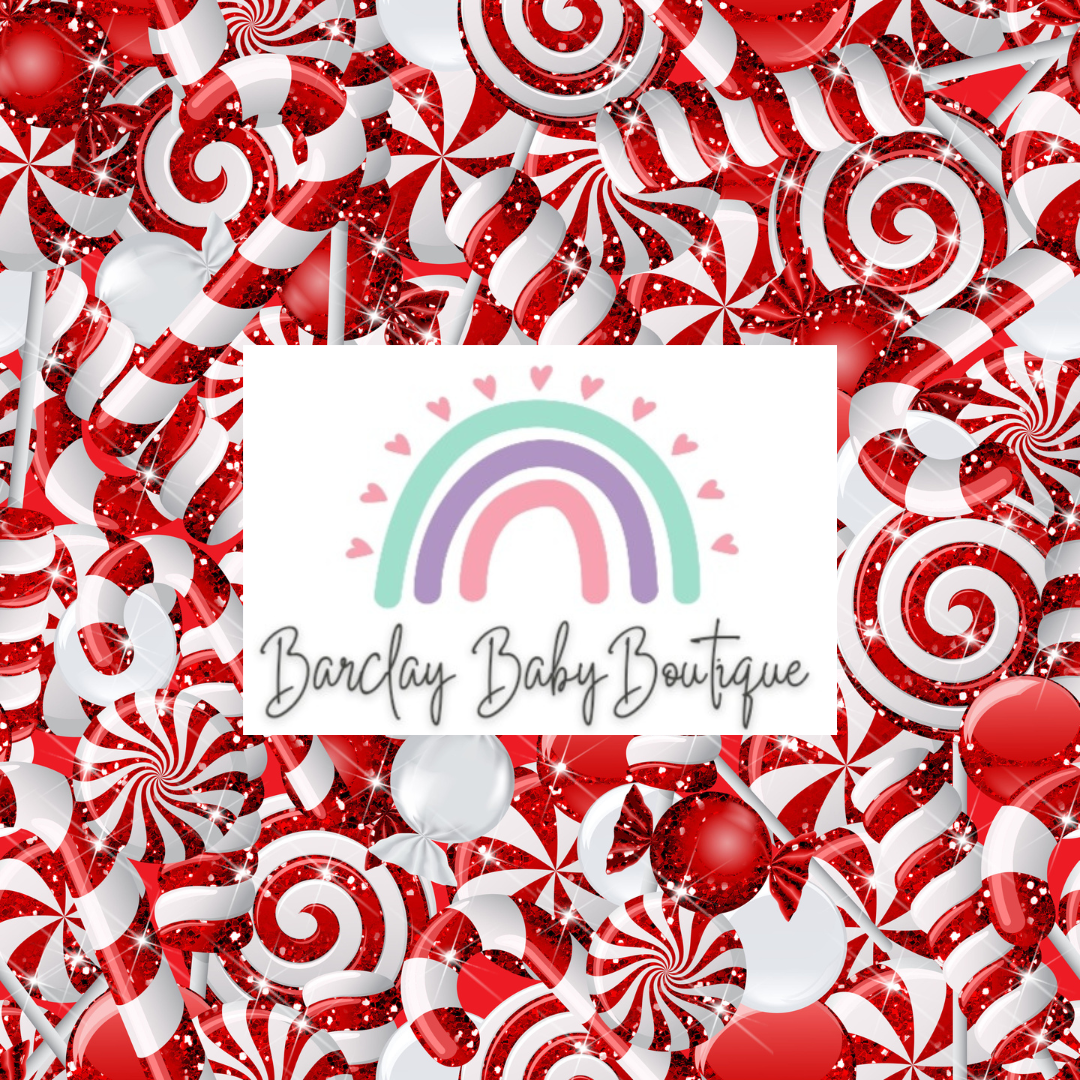 Candy Cane Fabric INFANT (Preemie, Newborn, 0 /3m to 9/12m) ALL Patterns