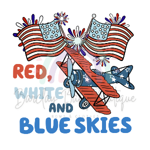 'Red White and Blue Skies' WHITE Onesie, Basic T-shirt and Peplum shirt SUBLIMATION
