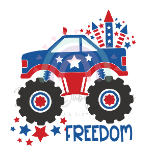 RWB 'Freedom' Monster Truck WHITE Onesie, Basic T-shirt and Peplum shirt SUBLIMATION
