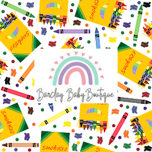 Back to School Crayons Fabric CHILD (6y - 12y) ALL Patterns