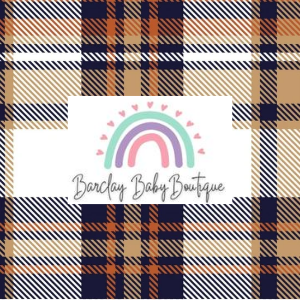 Black/Orange/White Plaid Fabric INFANT (Preemie, Newborn, 0 /3m to 9/12m) ALL Patterns