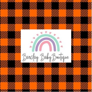Black/Orange Plaid Fabric INFANT (Preemie, Newborn, 0 /3m to 9/12m) ALL Patterns