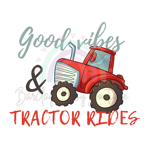 Good Vibes and Tractor Rides Onesie, Basic T-shirt and Peplum shirt White SUBLIMATION