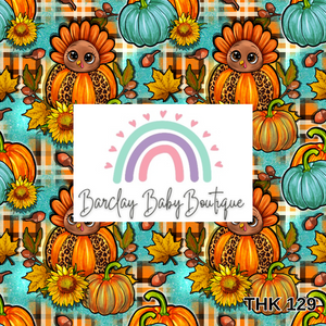 Turkey Pumpkin Fabric INFANT (Preemie, Newborn, 0 /3m to 9/12m) ALL Patterns