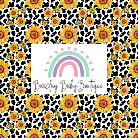 Sunflower Cow Print Fabric CHILD (6y - 12y) ALL Patterns