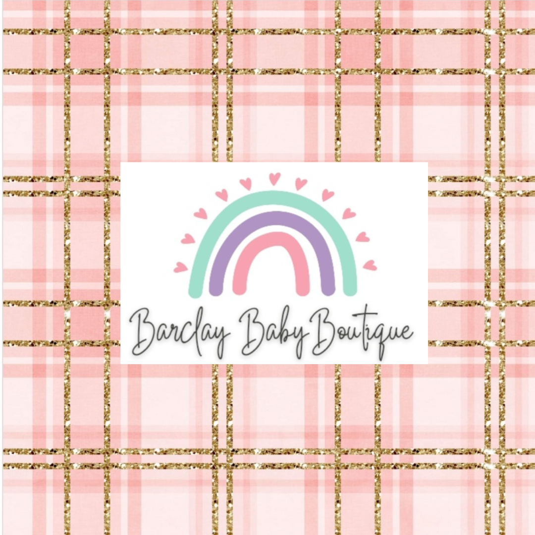 Pink/Gold Plaid Fabric CHILD (6y - 12y) ALL Patterns