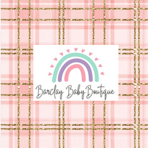 Pink/Gold Plaid Fabric CHILD (6y - 12y) ALL Patterns