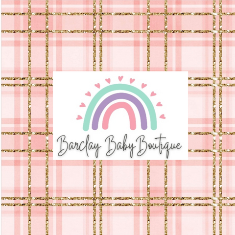 Pink/Gold Plaid Fabric TODDLER/Pre-School (12/18m - 5T) ALL Patterns