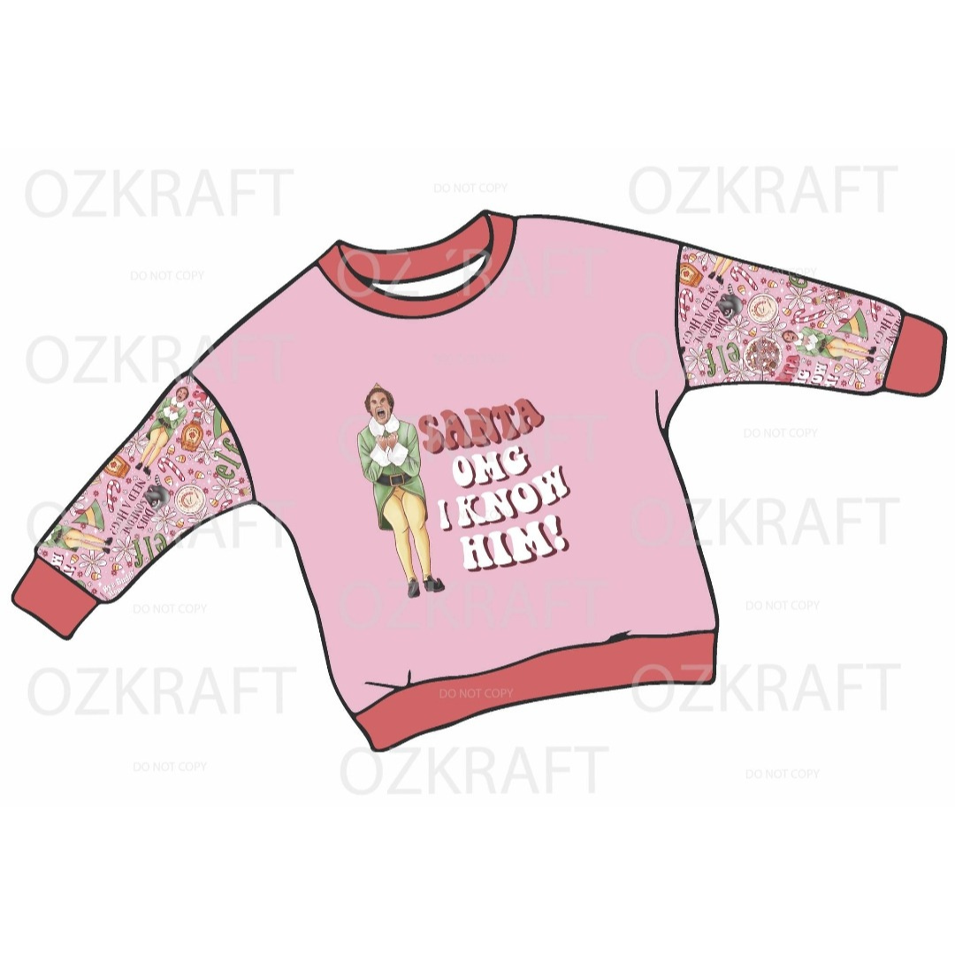 Pink Elf Lounge Top with Short or Long Sleeves