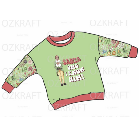 Green Elf Lounge Top with Short or Long Sleeves