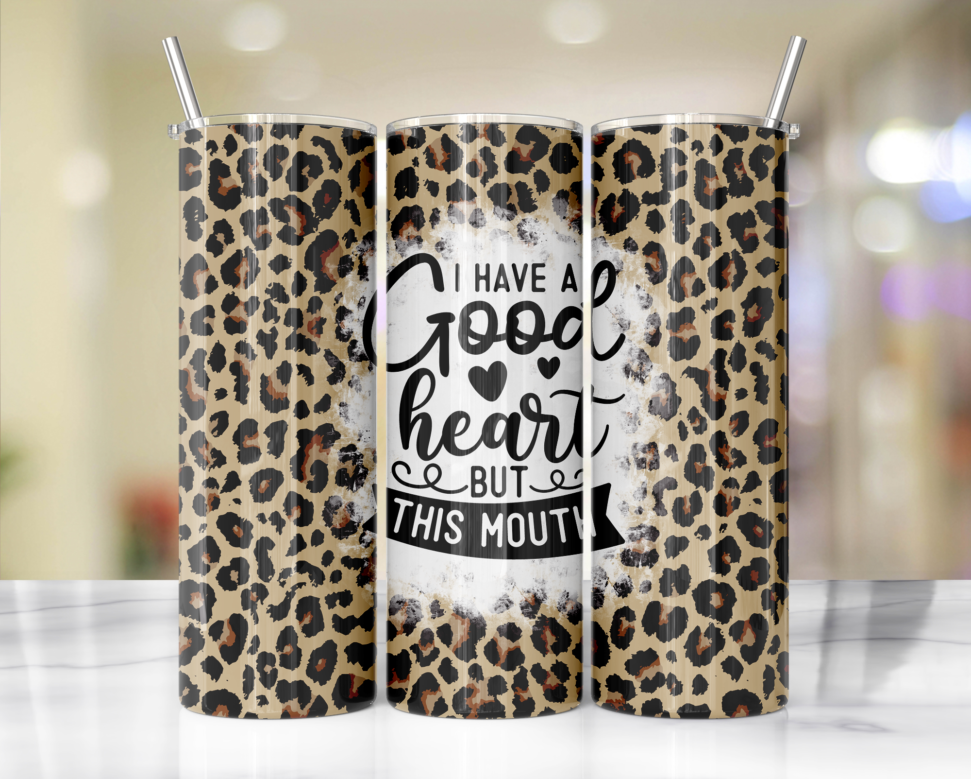 'I have a good heart but this mouth' Tumbler 20oz or 30oz