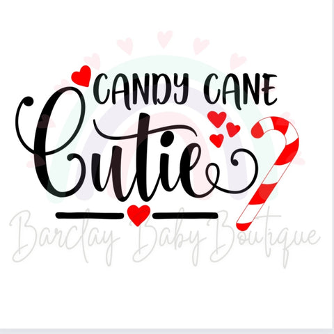 'Candy Cane Cutie' Onesie, Basic T-shirt, Crew Neck and Peplum White shirt SUBLIMATION