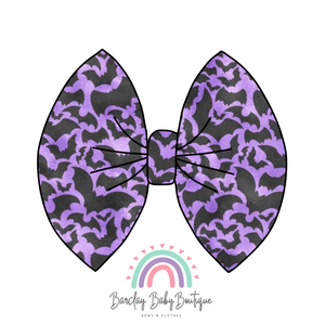 Bats Fabric Bow, Piggies or Mama Headband