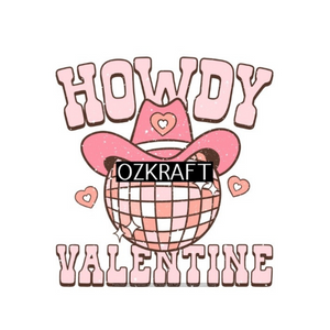 Howdy Valentine Onesie, Basic T-shirt and Peplum shirt SUBLIMATION