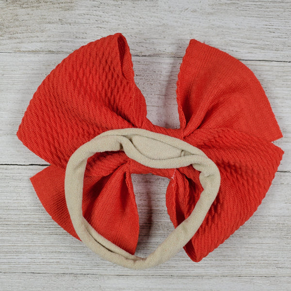 Bow 4.5in Headband or Clip - Red
