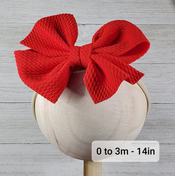 Bow 4.5in Headband or Clip - Light Pink