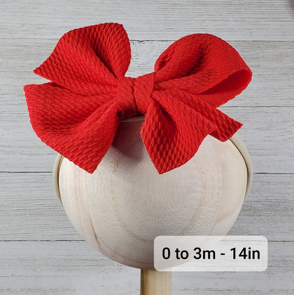 Bow 4.5in Headband or Clip - Bright Pink