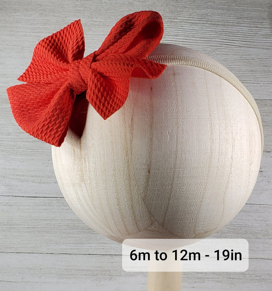 Bow 4.5in Headband or Clip - Coral