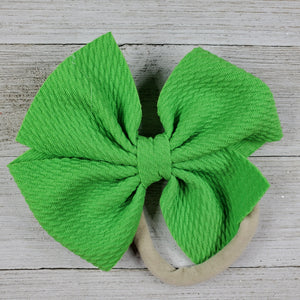 Bow 4.5in Headband or Clip - Lime Green