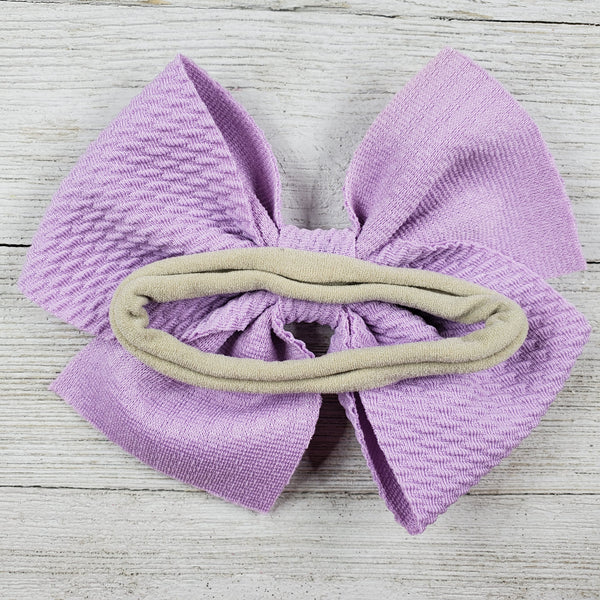 Bow 4.5in Headband or Clip - Light Purple