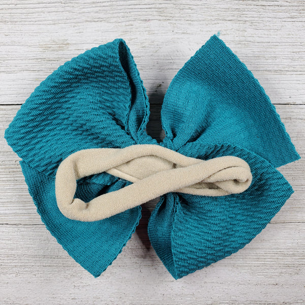 Bow 4.5in Headband or Clip - Teal