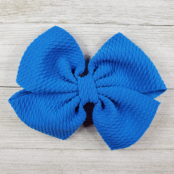 Bow 4.5in Headband or Clip - Blue