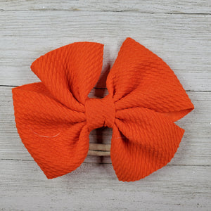 Bow 4.5in Headband or Clip - Orange