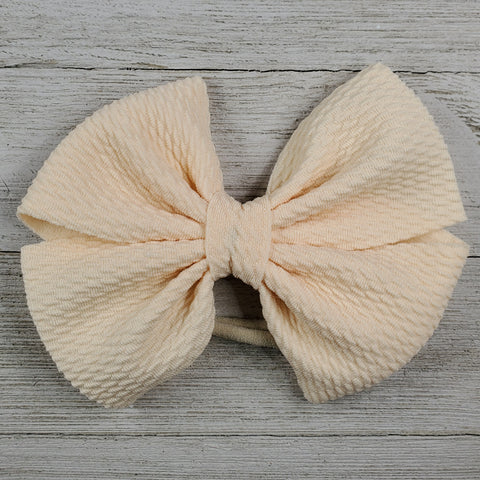 Bow 4.5in Headband or Clip - Cream