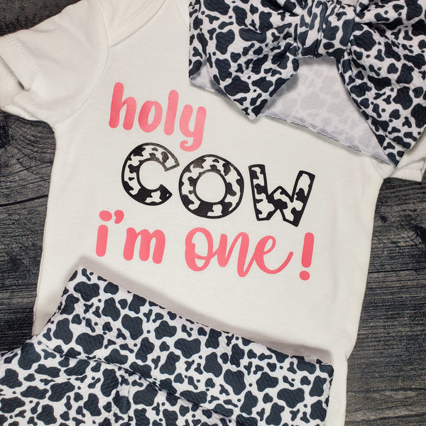 1 year old outfit - 'Holy Cow i'm One' Outfit