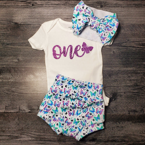 1 year old outfit - Butterfly "One" Outfit