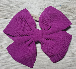 Bow 4.5in Headband or Clip - Grape