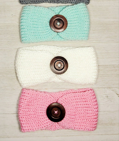 Button Knit Headband