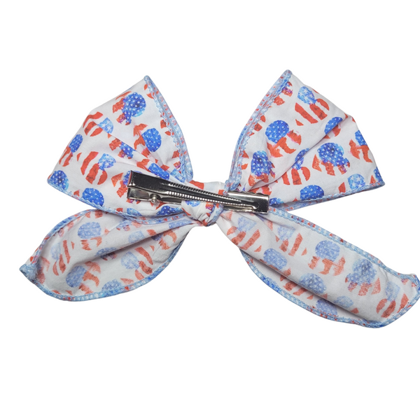 5 inch Patriotic Heart Clip Bow