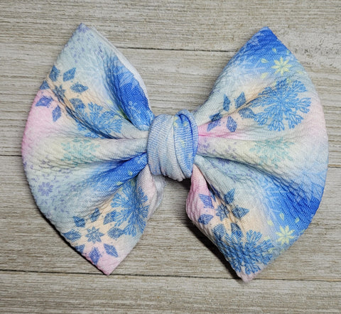Snowflake Pink/Blue Bow