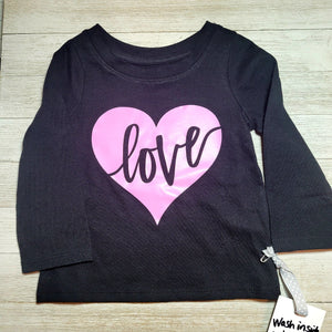 Love Heart Black tshirt 12m