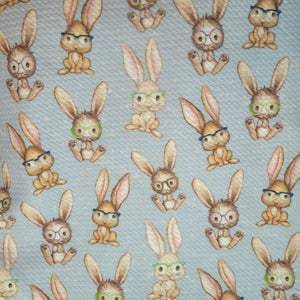 Bunnies with glasses Fabric INFANT (0/3m to 12/18m) Bummie, Bummie Skirt, Shorts, Leggings, or Joggers