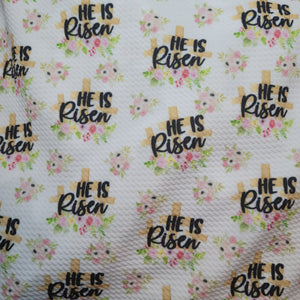 He is Risen white Fabric Bow, Headwrap or Piggies