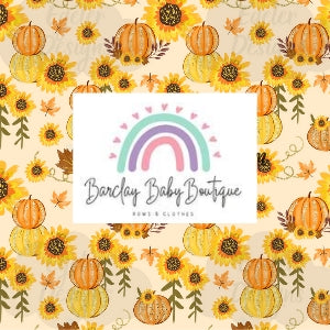 Sunflower Pumpkin Fabric TODDLER/CHILD (18/24m - 6T) ALL Patterns