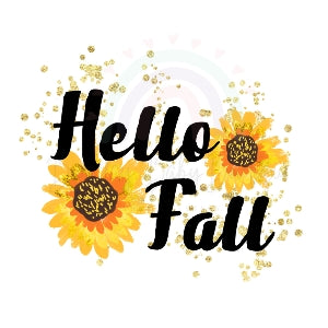 'Hello Fall' Sunflower Onesie, Basic T-shirt and Peplum shirt SUBLIMATION
