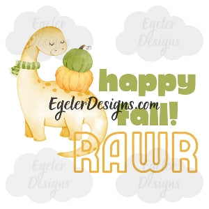 'Happy Fall RAWR' Onesie, Basic T-shirt and Peplum shirt SUBLIMATION