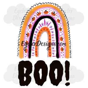 Halloween Rainbow 'BOO' Onesie, Basic T-shirt and Peplum shirt SUBLIMATION