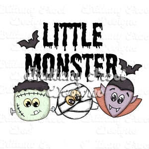 'Little Monster' Bats Onesie, Basic T-shirt and Peplum shirt SUBLIMATION