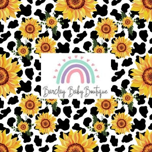 Sunflower Cow print Fabric TODDLER/CHILD (18/24m - 6T) ALL Patterns