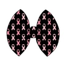 Breast Cancer Awareness black Fabric Bow, Headwrap or Piggies