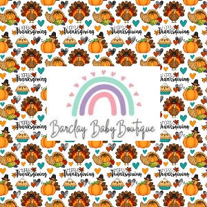 Happy thanksgiving fabric INFANT (0/3m to 12/18m) ALL Patterns