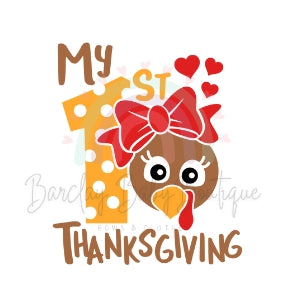 'My 1st Thanksgiving' plaid Onesie, Basic T-shirt and Peplum shirt SUBLIMATION