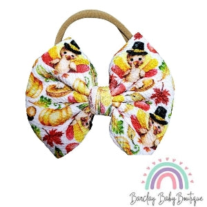 RTS Thanksgiving Mix Fabric Bow, Headwrap or Piggies