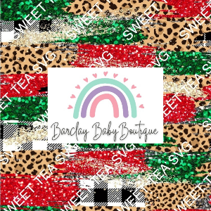 Red/green/cheetah Brushstrokes Fabric INFANT (0/3m to 12/18m) ALL Patterns