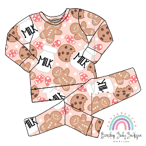 Milk and Cookies pink TODDLER/CHILD (18/24m - 6T) ALL Patterns